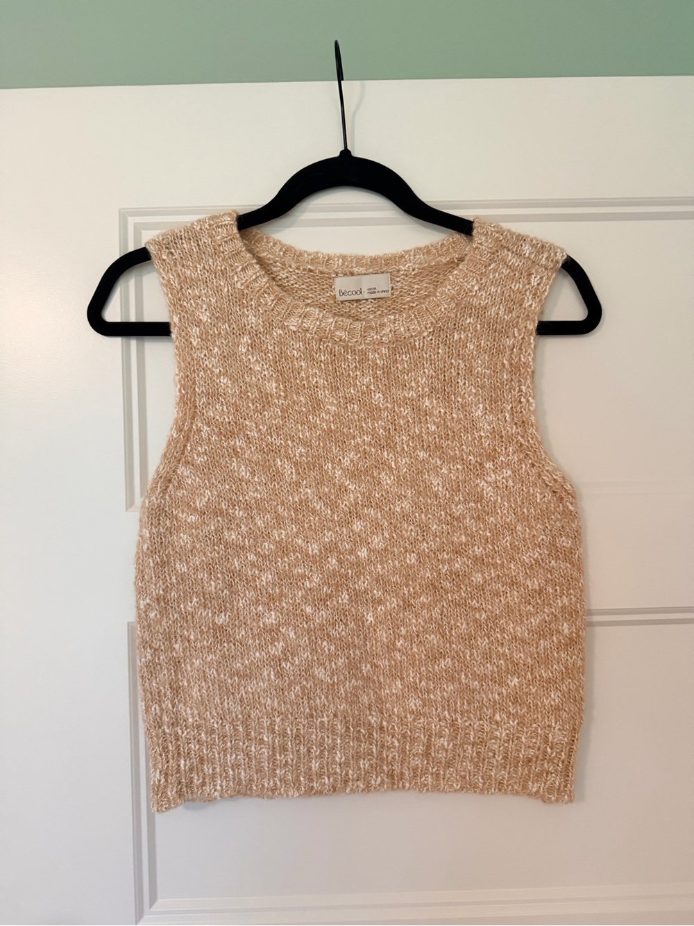 BE COOL Beige Marled Knit Sleeveless Tank Top